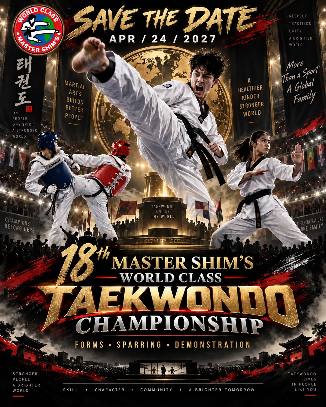 Save the Date for the 18th Master Shim's World Class Taekwondo Championship on April 24 2027
